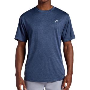 HEAD Men’s Crewneck Gym Training & Workout T-Shirt – Short Sleeve Activewear Top(Navy Blue)