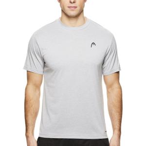 HEAD Men’s Crewneck Gym Training & Workout T-Shirt – Short Sleeve Activewear Top(Sleet Heather)