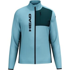 HEAD Men’s Martin Full Zip Midlayer – Power Stretch®, Quick-Dry Performance, Regular Fit(Sky Blue Dark Teal)