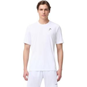 HEAD Men’s Slice T-Shirt – Lightweight Moisture-Wicking Athletic Tennis Shirt with Breathable Mesh Panels(White)