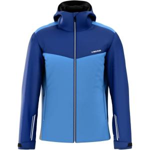 HEAD Men’s Supershape Insulated Ski Jacket – Waterproof, Stretch Fabric, Detachable Hood & Snow Gaiter(Admiral  French Blue)