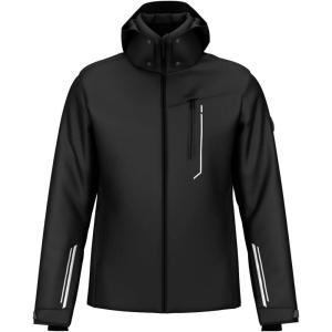 HEAD Men’s Supershape Insulated Ski Jacket – Waterproof, Stretch Fabric, Detachable Hood & Snow Gaiter(Black)