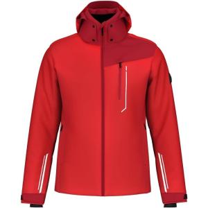 HEAD Men’s Supershape Insulated Ski Jacket – Waterproof, Stretch Fabric, Detachable Hood & Snow Gaiter(Red  Chili)