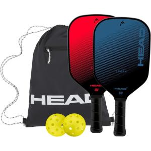 HEAD Pickleball Spark Starter Pack – 2 Spin+ Paddles, 2 Championship 40 Outdoor Balls & Premium Gym Sack – Lightweight Fiberglass Beginner Pickleball Set