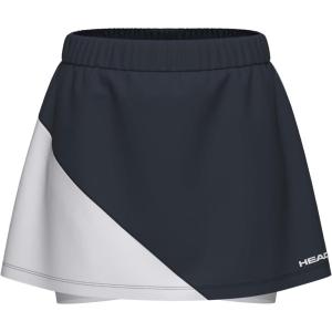 HEAD Women’s Dynamic Performance Skort – Moisture-Wicking Stretch Athletic Skirt with Built-in Shorts & High-Waist Comfort(Navy White)