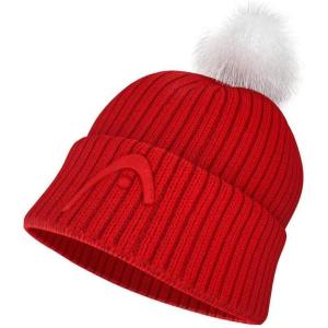 HEAD Women’s Julia Beanie – Merino Blend Knit Hat with Faux Fur Pom, Fleece Lined, Winter Après Ski(Black)