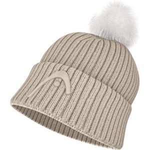 HEAD Women’s Julia Beanie – Merino Blend Knit Hat with Faux Fur Pom, Fleece Lined, Winter Après Ski(Cream)