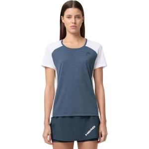 HEAD Women’s Play Tech T-Shirt – Sporty Performance Tennis Top with Breathable Mesh Panels(Navy)
