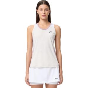 HEAD Women’s Play Tech Tank Top – Sporty Performance Tennis Tank with Breathable Mesh Panels(White)