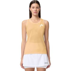 HEAD Women’s Pro Sleeveless Performance Tank Top – Moisture Wicking Tennis Training Top with Breathable Body Mapping(Apricot)