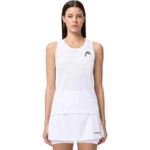 HEAD Women’s Pro Sleeveless Performance Tank Top – Moisture Wicking Tennis Training Top with Breathable Body Mapping(White)