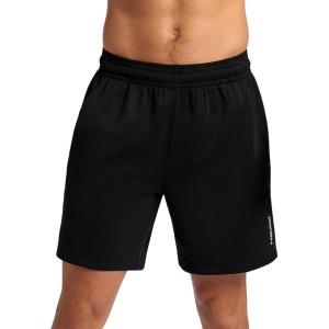 Head Men’s Elevate Essence Short, Standard Fit, 7” Inseam, Stretch Midweight Micro Pique Scuba Material(Black)