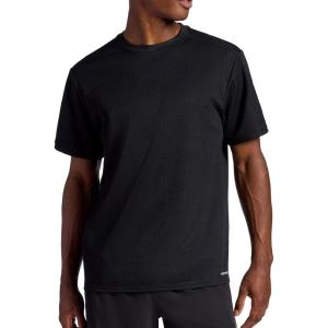 Head Men’s Elite Flex Short Sleeve Waffle Tech Crewneck T-Shirt, Relaxed Fit, Midweight Material(Black)