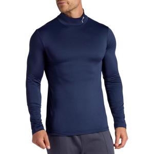 Head Men’s Long Sleeve Training Mock Neck Top, Standard Fit, Stretchy Midweight Material(Navy Heather)