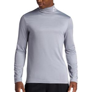 Head Men’s Long Sleeve Training Mock Neck Top, Standard Fit, Stretchy Midweight Material(Sleet Heather)