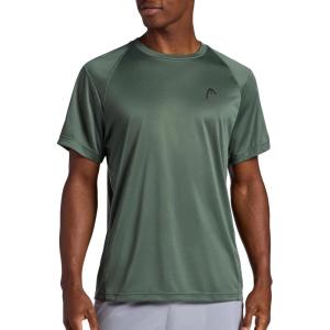 Head Men’s Power House Crewneck Tee, Standard Fit, Lightweight, Raglan Sleeves(Duck Green)