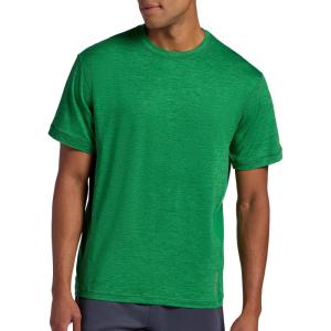 Head Men’s Short Sleeve Active Crewneck T-Shirt, Standard Fit, Midweight, Peached Stretch Material(Amazon Green Heather)