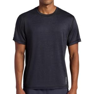 Head Men’s Short Sleeve Active Crewneck T-Shirt, Standard Fit, Midweight, Peached Stretch Material(Black Heather)