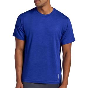 Head Men’s Short Sleeve Active Crewneck T-Shirt, Standard Fit, Midweight, Peached Stretch Material(Streak Heather)