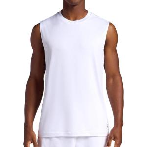 Head Men’s Sideline Sleeveless Crewneck Tank Top, Standard Fit, Stretch Lightweight Material(Stark White)