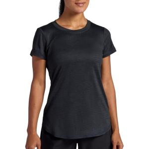 Head Women’s Halfcourt Short Sleeve T-Shirt, Slim Fit, Stretch Midweight Material, Moisture-Wicking(Black Heather)