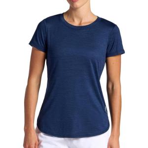Head Women’s Halfcourt Short Sleeve T-Shirt, Slim Fit, Stretch Midweight Material, Moisture-Wicking(Dress Blue Heather)