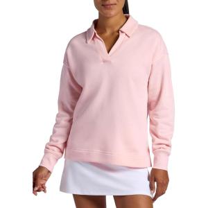 Head Women’s Polo Crewneck Sweatshirt, Relaxed Fit, Heavyweight Material(Crystal Rose)