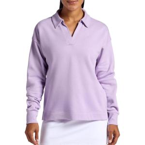 Head Women’s Polo Crewneck Sweatshirt, Relaxed Fit, Heavyweight Material(Lavendula)