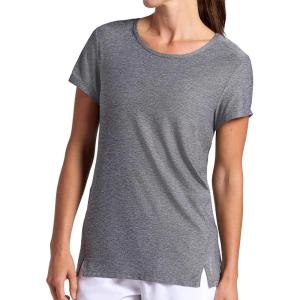 Head Women’s Teammate Crewneck T-Shirt, Slim Fit, Lightweight and Breathable Material(Black Heather)