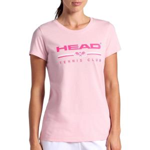 Head Women’s Tennis Graphic Crewneck T-Shirt, Relaxed Fit, Lightweight and Breathable Cotton-Poly Material(Crystal Rose-tennis Club)