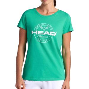 Head Women’s Tennis Graphic Crewneck T-Shirt, Relaxed Fit, Lightweight and Breathable Cotton-Poly Material(Holly Green)