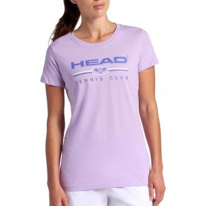 Head Women’s Tennis Graphic Crewneck T-Shirt, Relaxed Fit, Lightweight and Breathable Cotton-Poly Material(Lavendula-tennis Club)