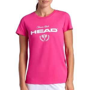 Head Women’s Tennis Graphic Crewneck T-Shirt, Relaxed Fit, Lightweight and Breathable Cotton-Poly Material(Proud Pink)
