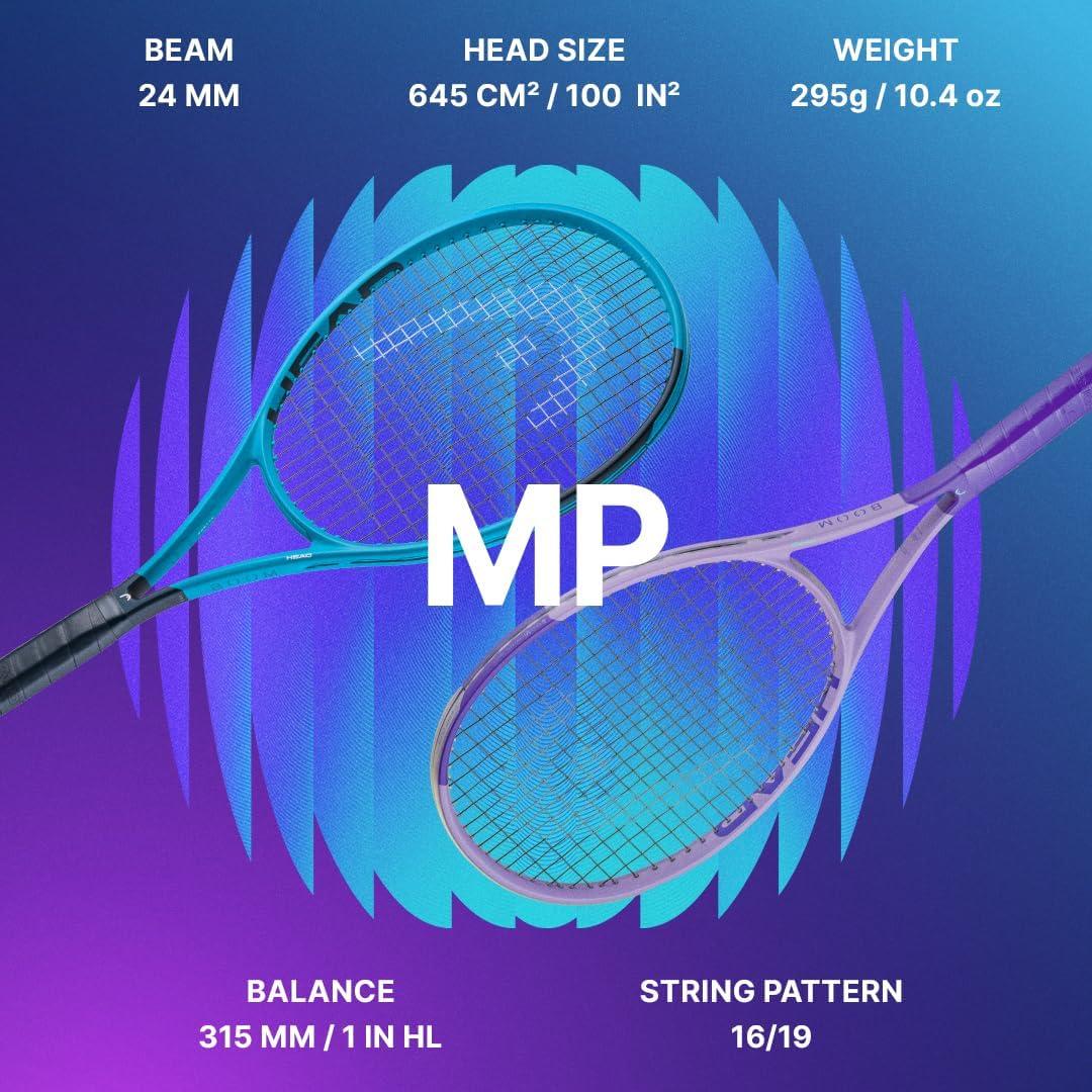 imageHEAD Boom MP 2026 Tennis Racquet Intermediate amp Advanced Players Strung Mid Tension with Velocity 16G StringBoom MP 2026 4 12