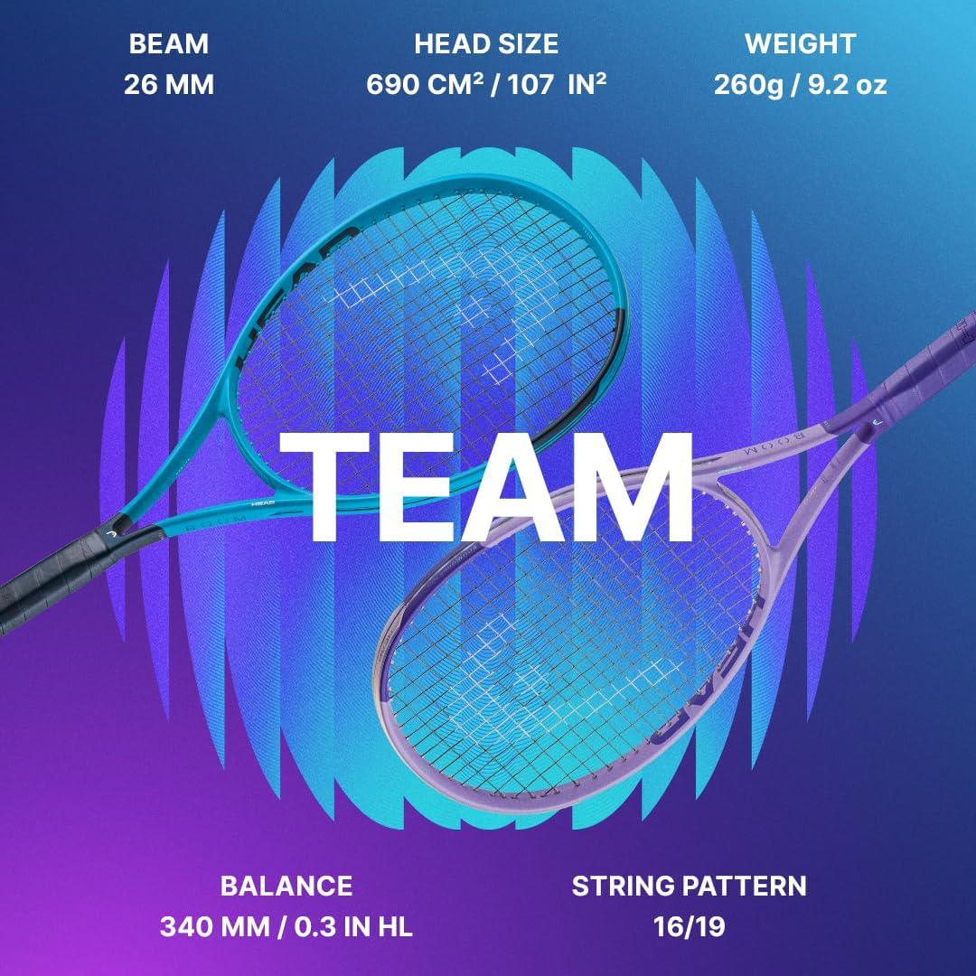 imageHEAD Boom Team 2026 Tennis Racquet Beginner amp Intermediate Players Strung Mid Tension with Velocity 16G StringBoom Team 2026 4 14