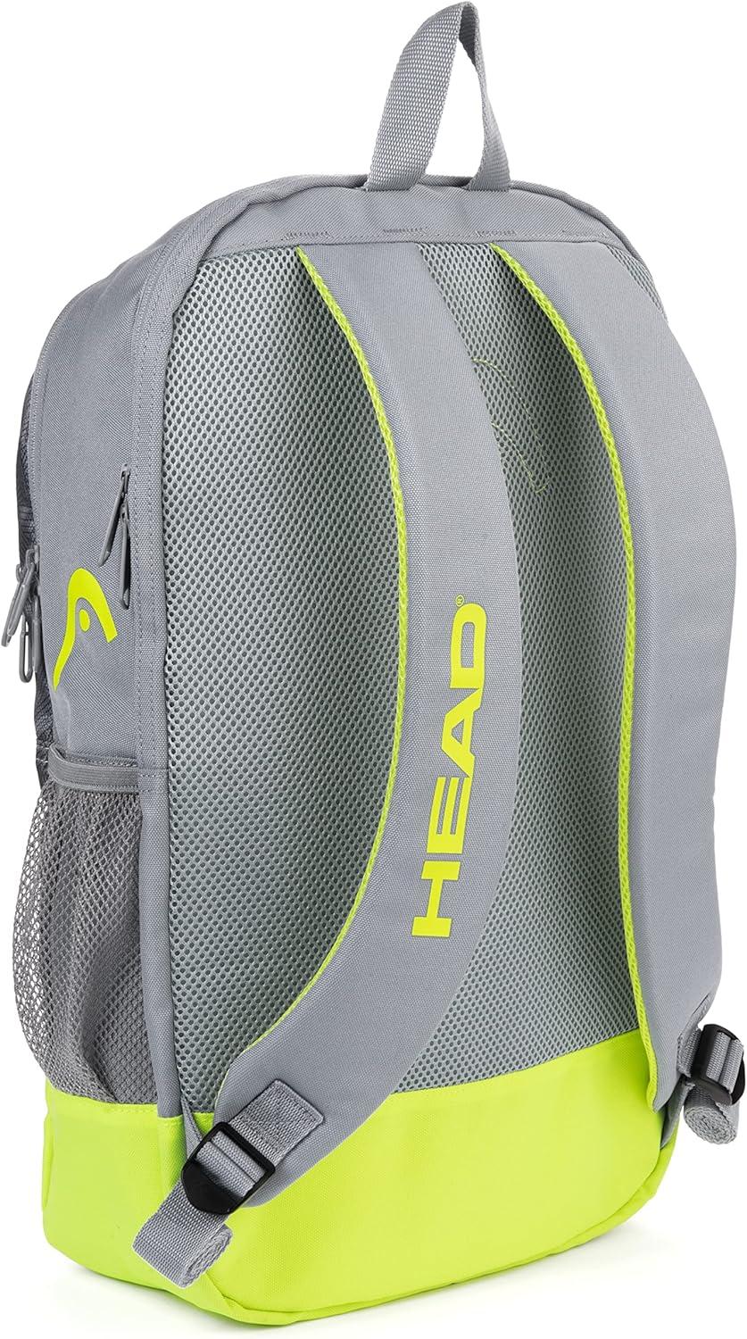 imageHEAD Core Tennis Backpack Holds 2 Racquets with Padded Adjustable Straps Sports BagGreyYellow