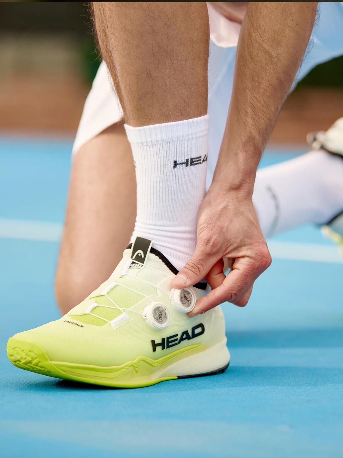 imageHEAD Mens Endure Pro BOA Tennis Shoe Lightweight Precision Fit Shock Absorbing DurableWhiteYellow