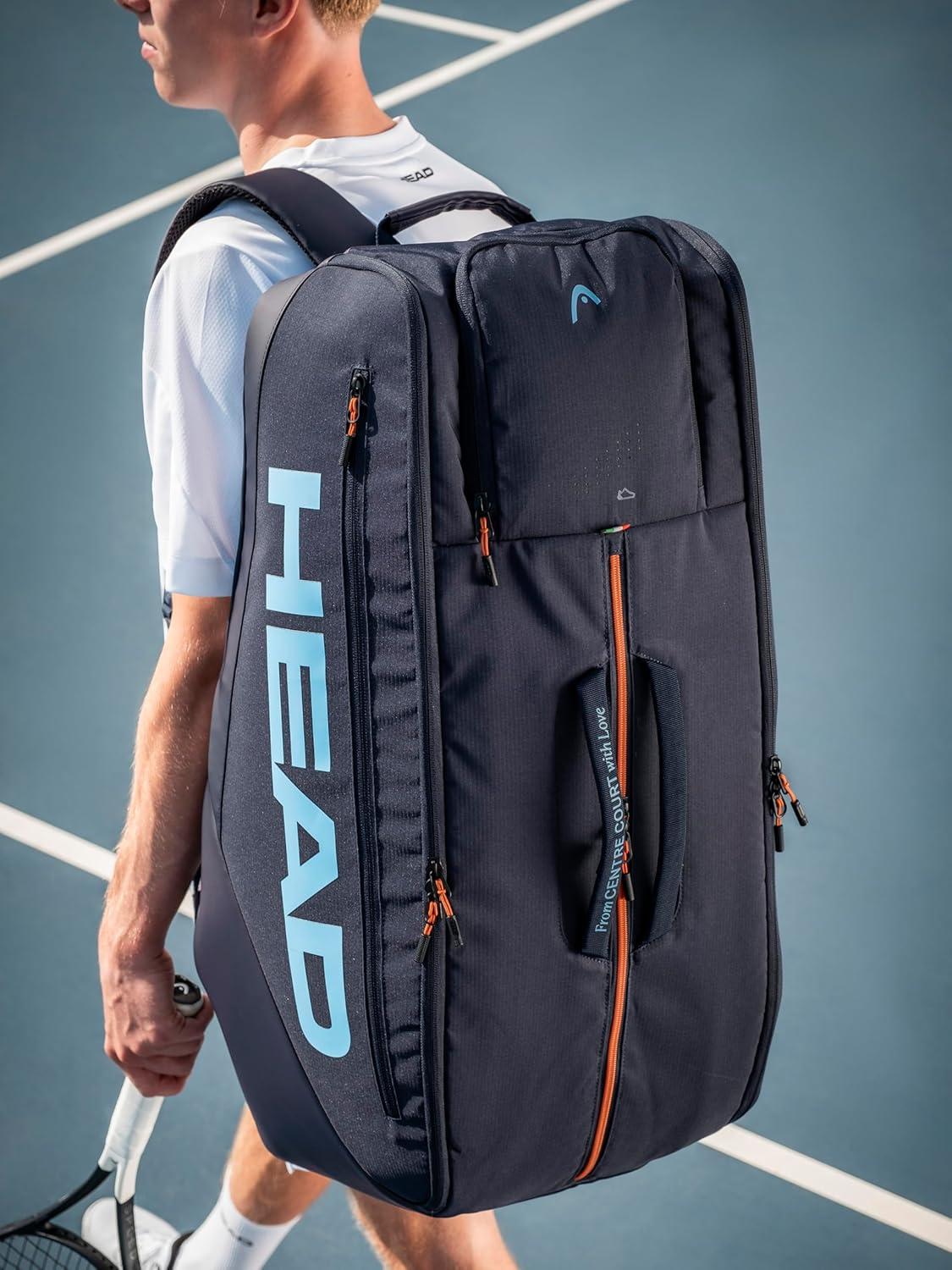 imageHEAD Pro Racquet Bag Tournament Tennis Bag with CCT Climate Control Shoe Compartment and Accessory Pockets Available in L amp XL SizesNavy