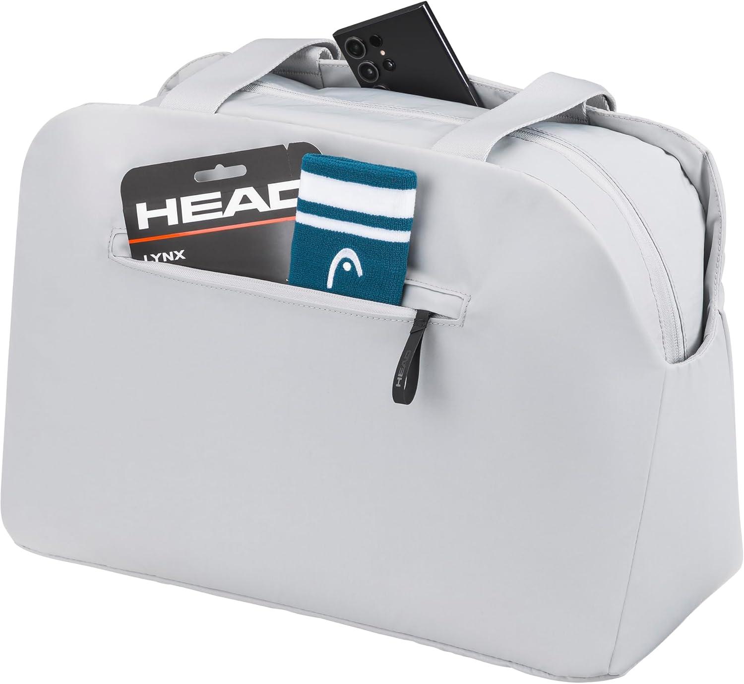 imageHEAD Pro X Tote Bag Tennis Racquet Tote with Laptop Compartment MultiPurpose Sports amp Travel Tote Space for 2 Racquets Water Bottle HoldersLight Grey