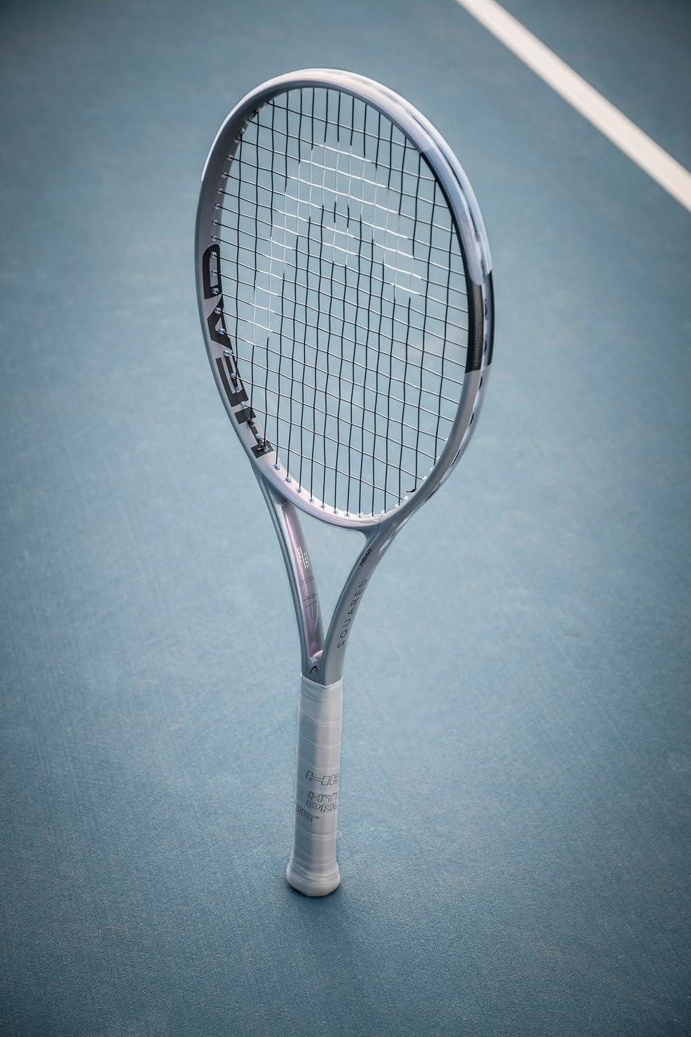 imageHEAD Squared Tennis Racquet HeadLight Performance Racquet with Dual Tube Technology Strung Mid Tension with Velocity 16G String ArmFriendly Comfort for All Skill Levels