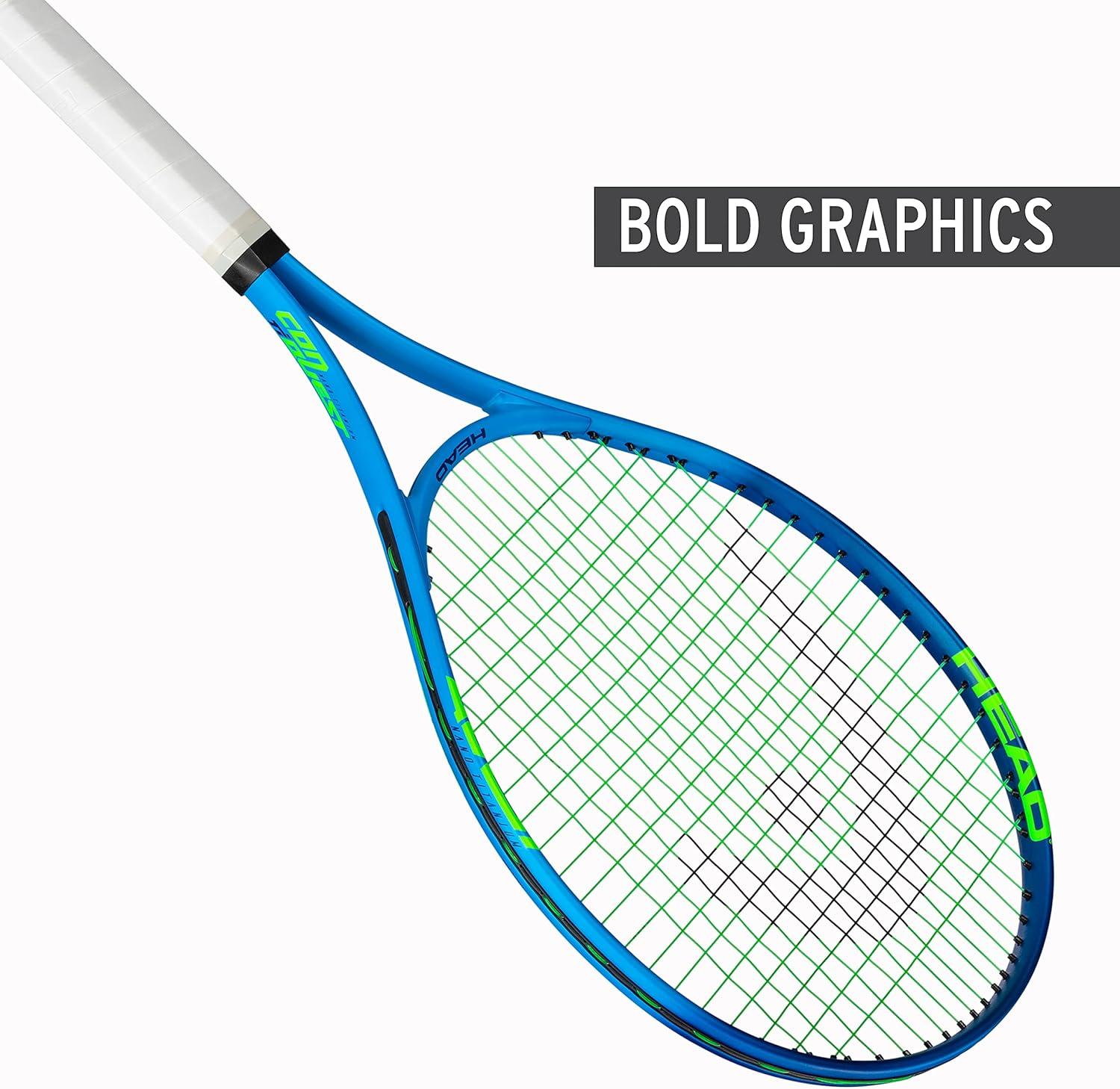 imageHEAD Ti Conquest Tennis Racquet Nano Titanium Technology Oversized Head Lightweight OBeam Construction PreStrung Beginner amp Recreational Tennis RacquetBlue