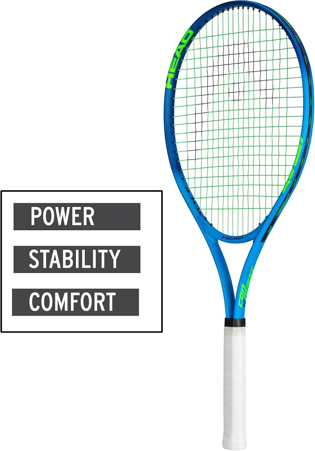 imageHEAD Ti Conquest Tennis Racquet Nano Titanium Technology Oversized Head Lightweight OBeam Construction PreStrung Beginner amp Recreational Tennis RacquetBlue