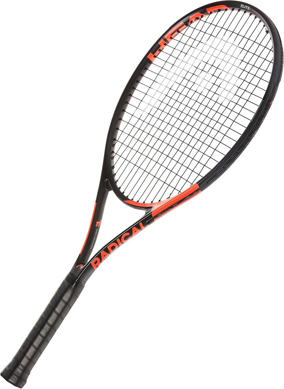 imageHEAD Ti Radical Elite Tennis Racket PreStrung Light Balance 27 Inch Racquet GrayOrange