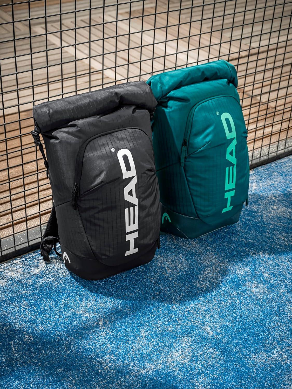 imageHEAD Tour Racqpack Tennis Bag Backpack Rolltop Design Holds Up to 3 Racquets Multiple Accessory Pockets Premium Travel amp Court BagBlack