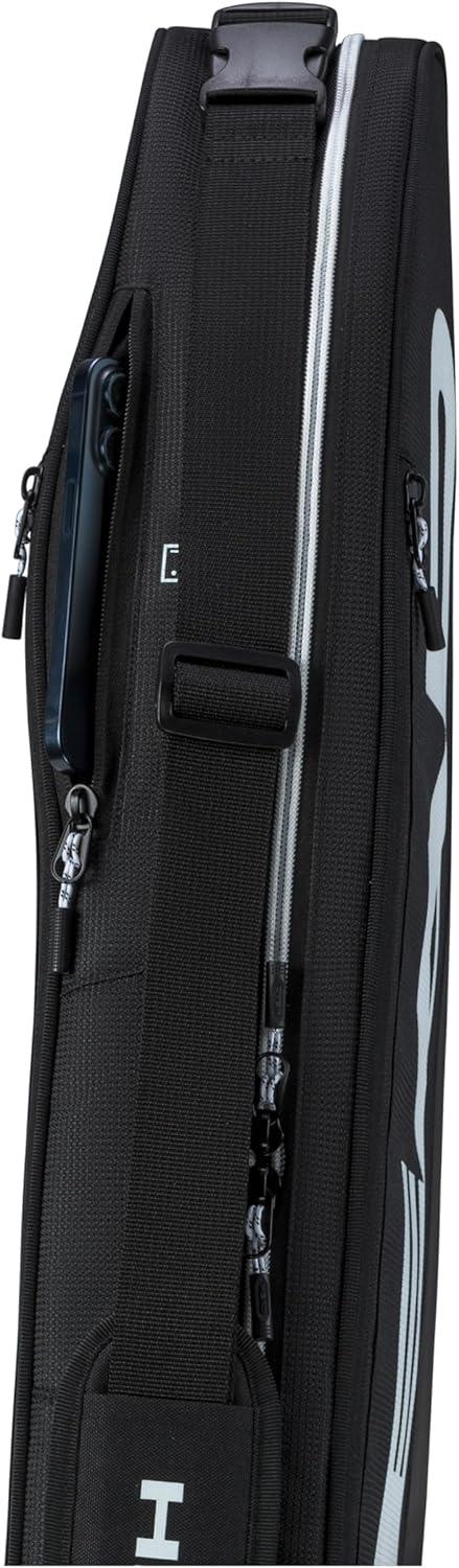imageHEAD Tour Racquet Bag S 3R Tennis Bag Holds 3 Racquets Reflective Fabric Backpack Carry System External Phone Pocket amp Accessory StorageBlack