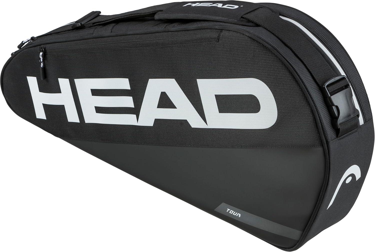 imageHEAD Tour Racquet Bag S 3R Tennis Bag Holds 3 Racquets Reflective Fabric Backpack Carry System External Phone Pocket amp Accessory StorageBlack