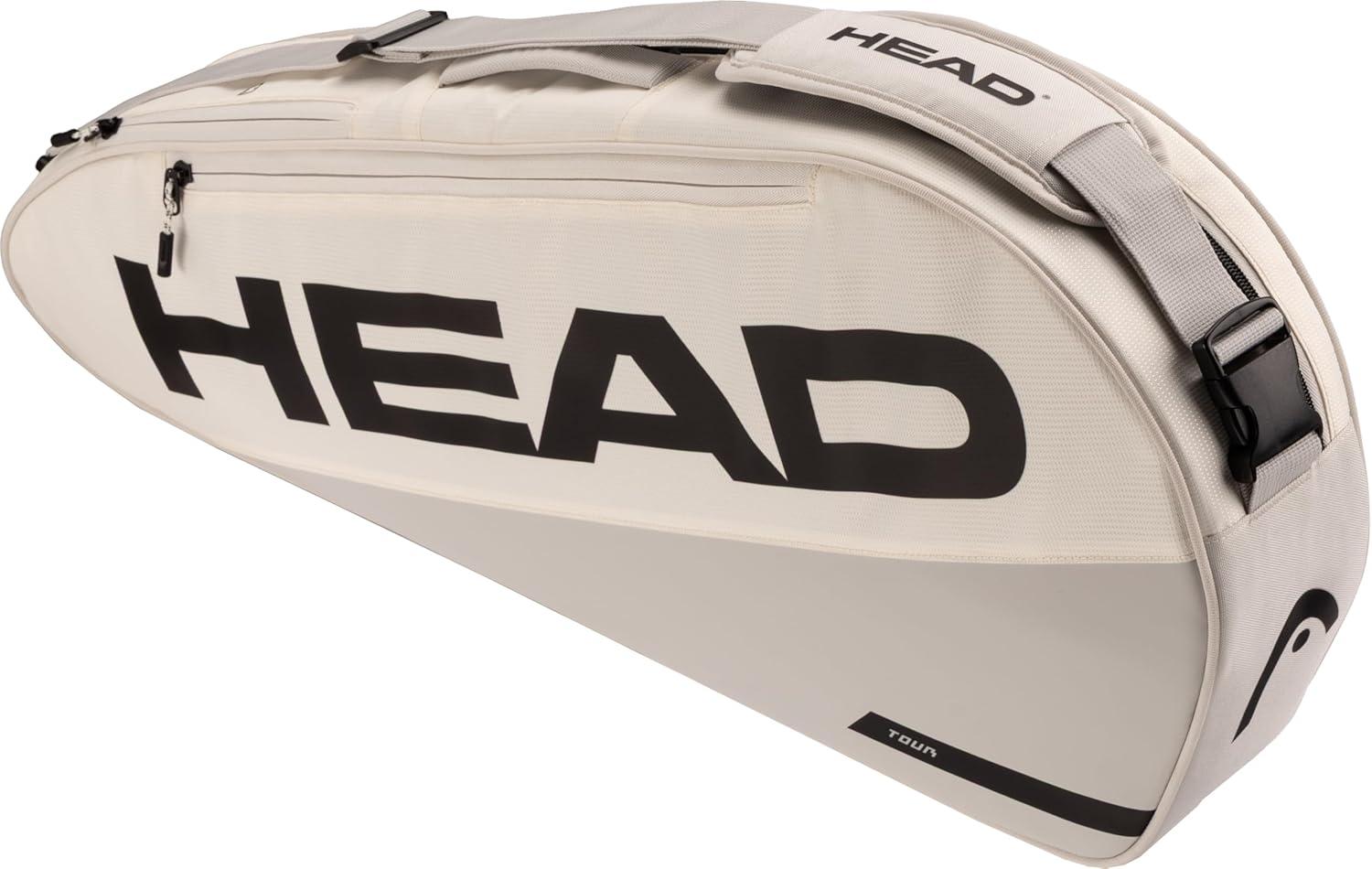 imageHEAD Tour Racquet Bag S 3R Tennis Bag Holds 3 Racquets Reflective Fabric Backpack Carry System External Phone Pocket amp Accessory StorageWhite