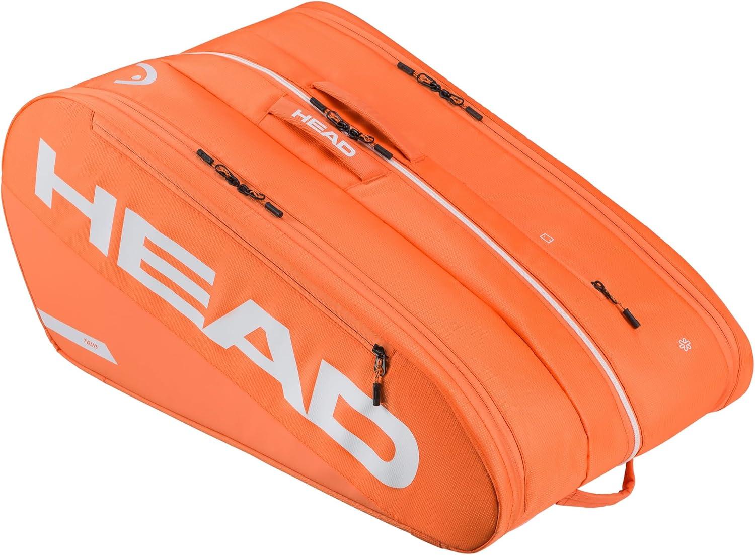 imageHEAD Tour Racquet Bag XL 12R Tennis Bag Holds Up to 12 Racquets CCT Climate Control Technology 3 Main Compartments Shoe Pocket amp Backpack Carry SystemOrange