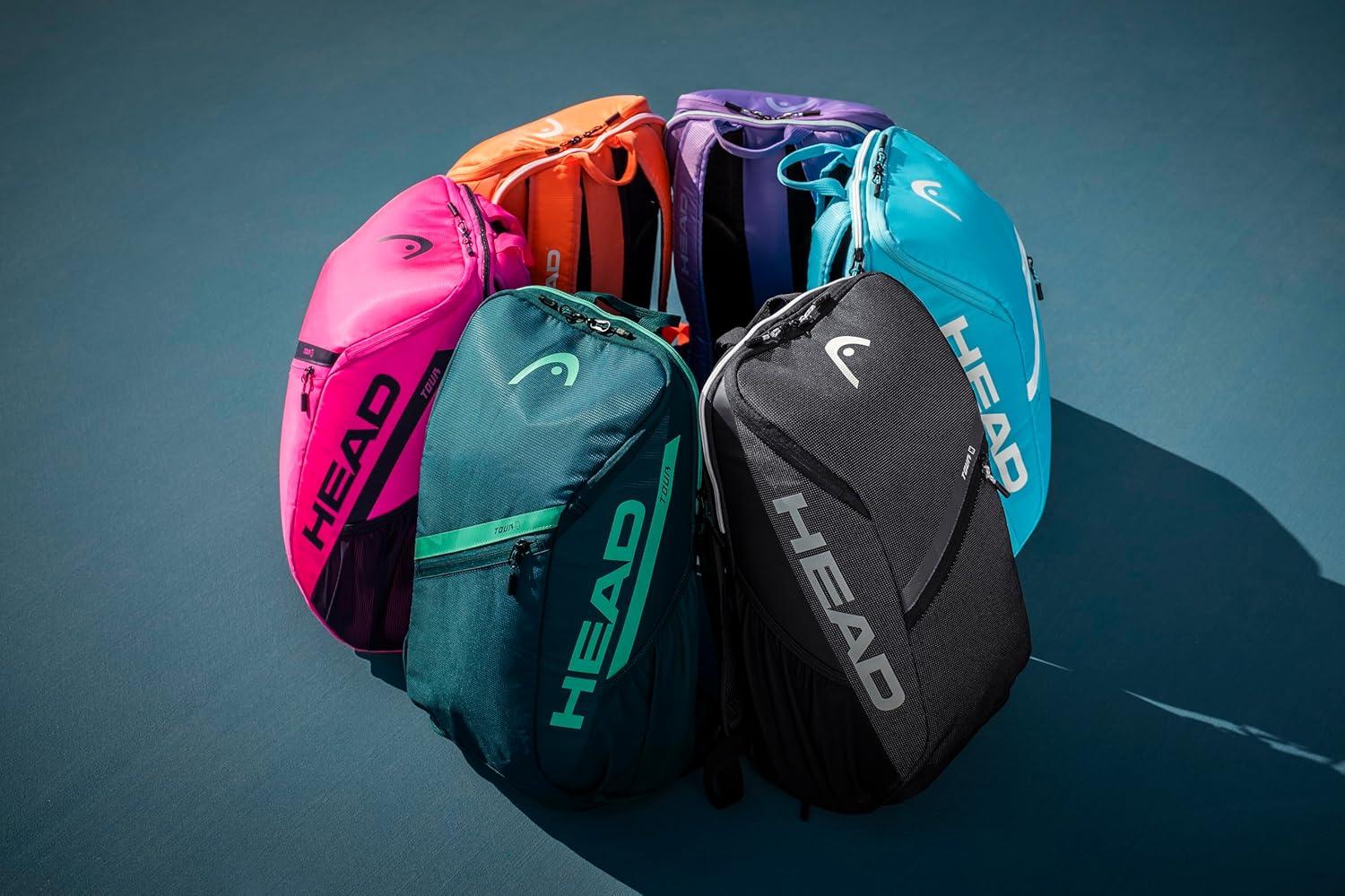 imageHEAD Tour Tennis Backpack 25L Holds 2 Racquets Shoe Compartment Phone Pocket Water Bottle amp Ball Can PocketsOrange
