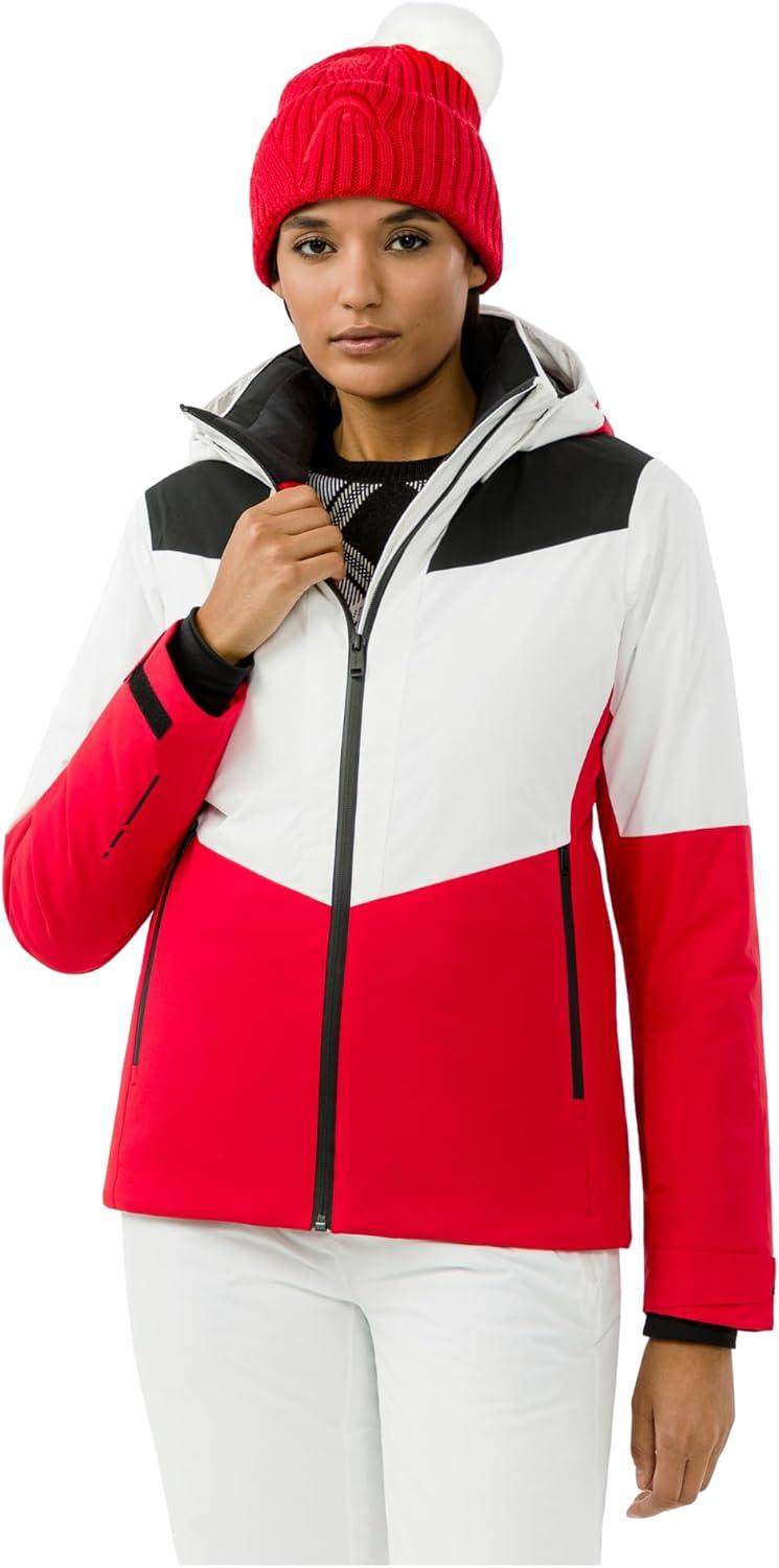 imageHEAD Womens Element Insulated Ski Jacket Waterproof Mechanical Stretch Detachable Hood Snow GaiterRed Black
